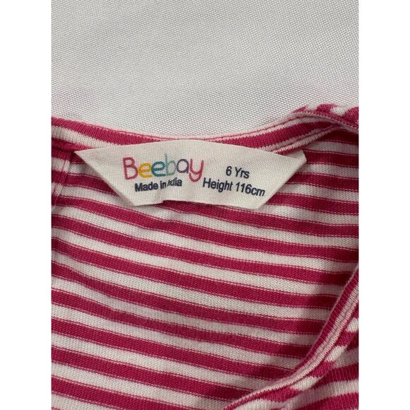 BEEBAY Girls Size 6yrs. Striped Round-Neck A-line Dress Whale Theme - Picture 4 of 6